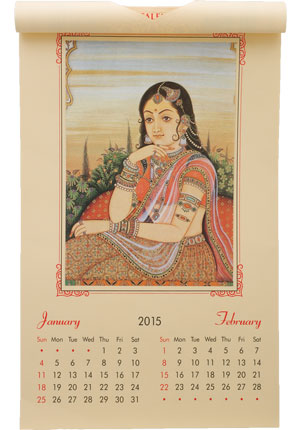 インド細密美人画カレンダー